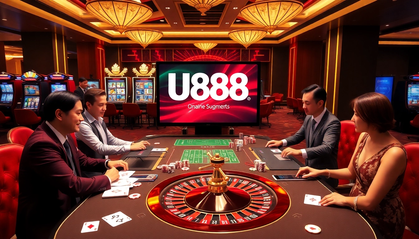 U888 online casino experience with vibrant gaming interface and luxurious atmosphere