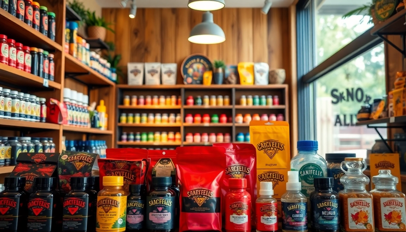 Buy psychedelics online Canada in a visually appealing storefront with vibrant product displays.