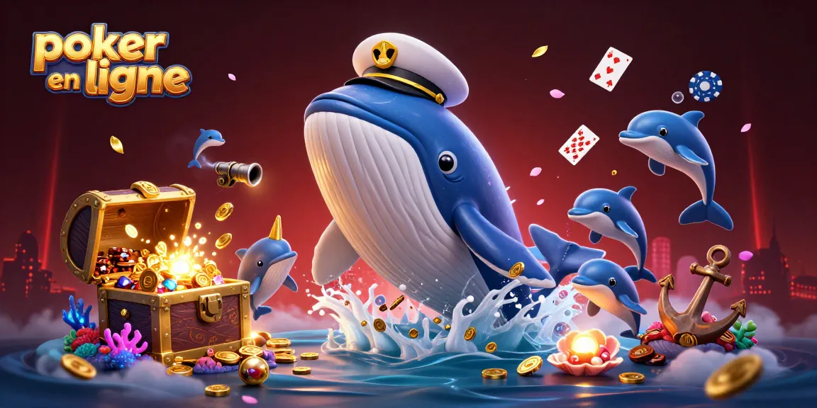Jouez au poker en ligne avec des personnages ludiques et des éléments immersifs sous-marins.
