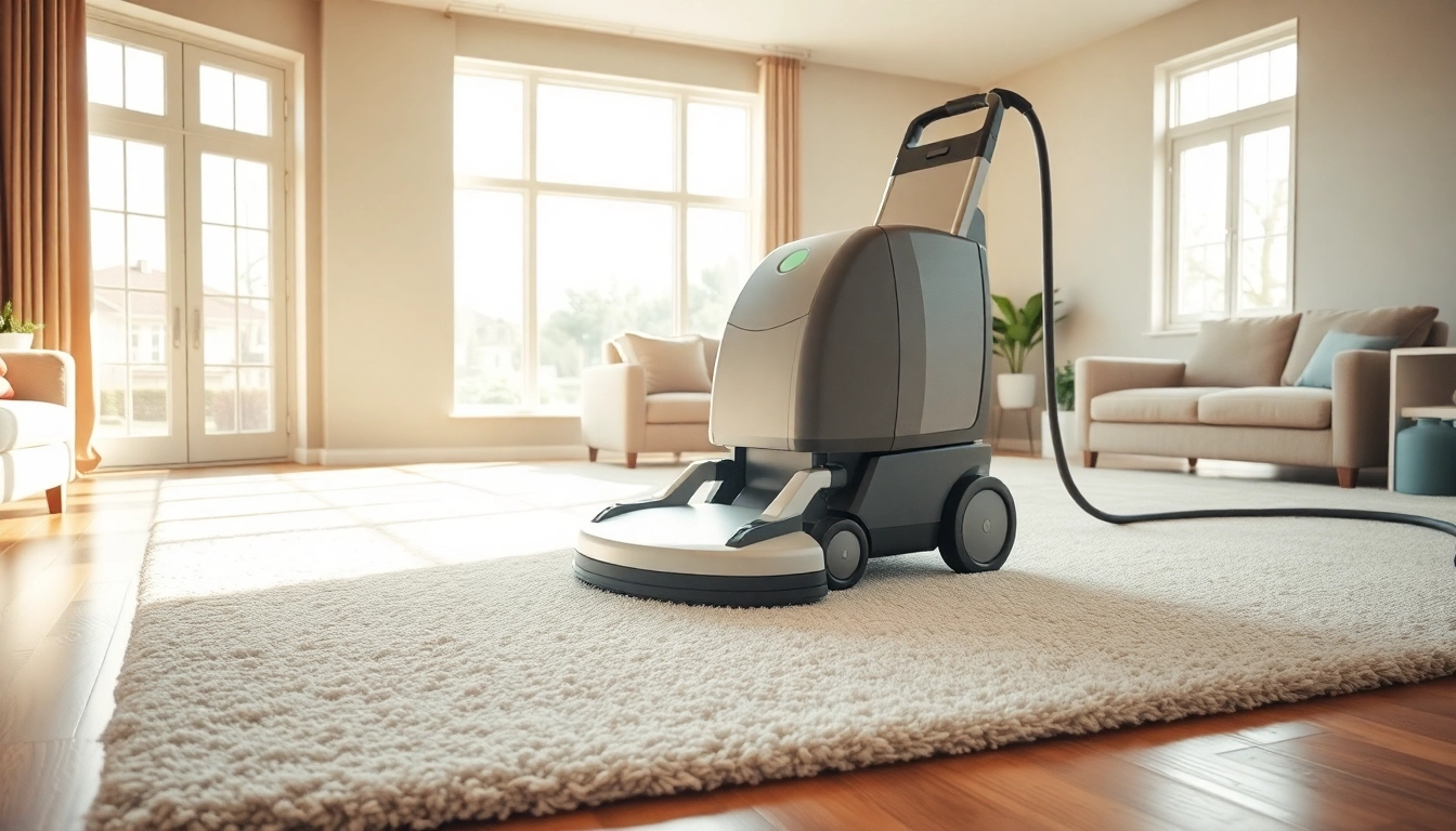 Efficient carpet cleaners Roseville CA restoring a living room's charm with professional equipment.