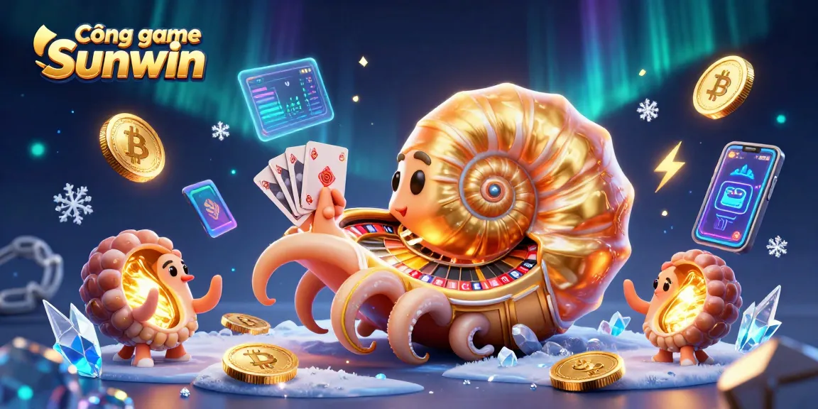 Engage at Cổng game Sunwin with a stunning 3D nautilus roulette wheel and vibrant digital elements.