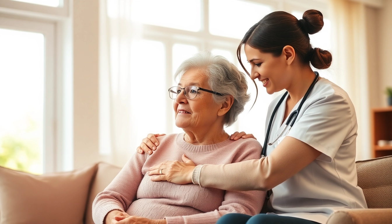Caregivers providing in home health care near me in a warm, supportive atmosphere.