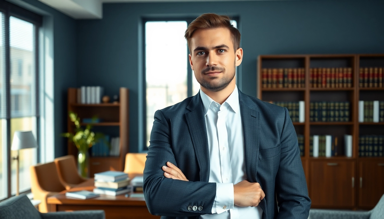 Engaged Alexandria Personal Injury Lawyer discussing case details with a client in a professional office setting.