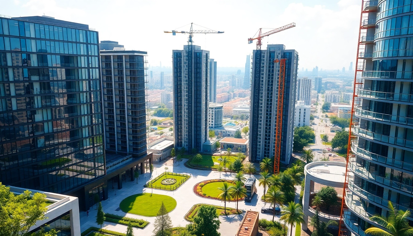Visual representation of Real Estate Development showcasing modern architecture and vibrant urban landscape.