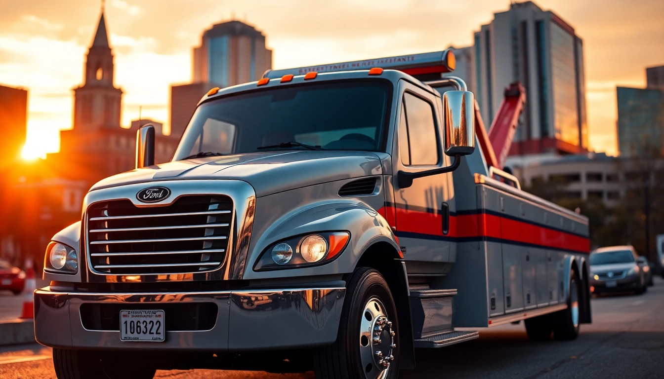 Emergency towing Nashville service with a sleek tow truck ready for action.