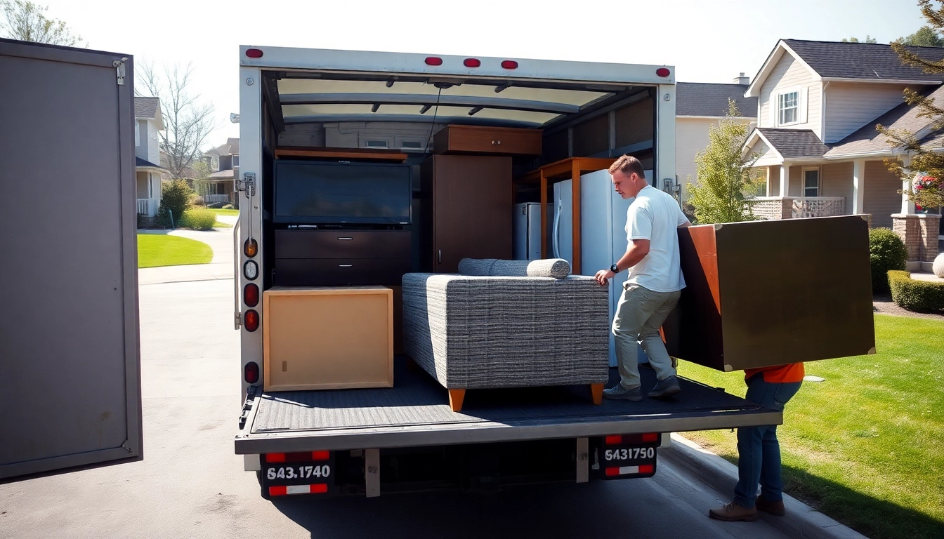 Nashville junk hauling service team efficiently loading items into a truck.