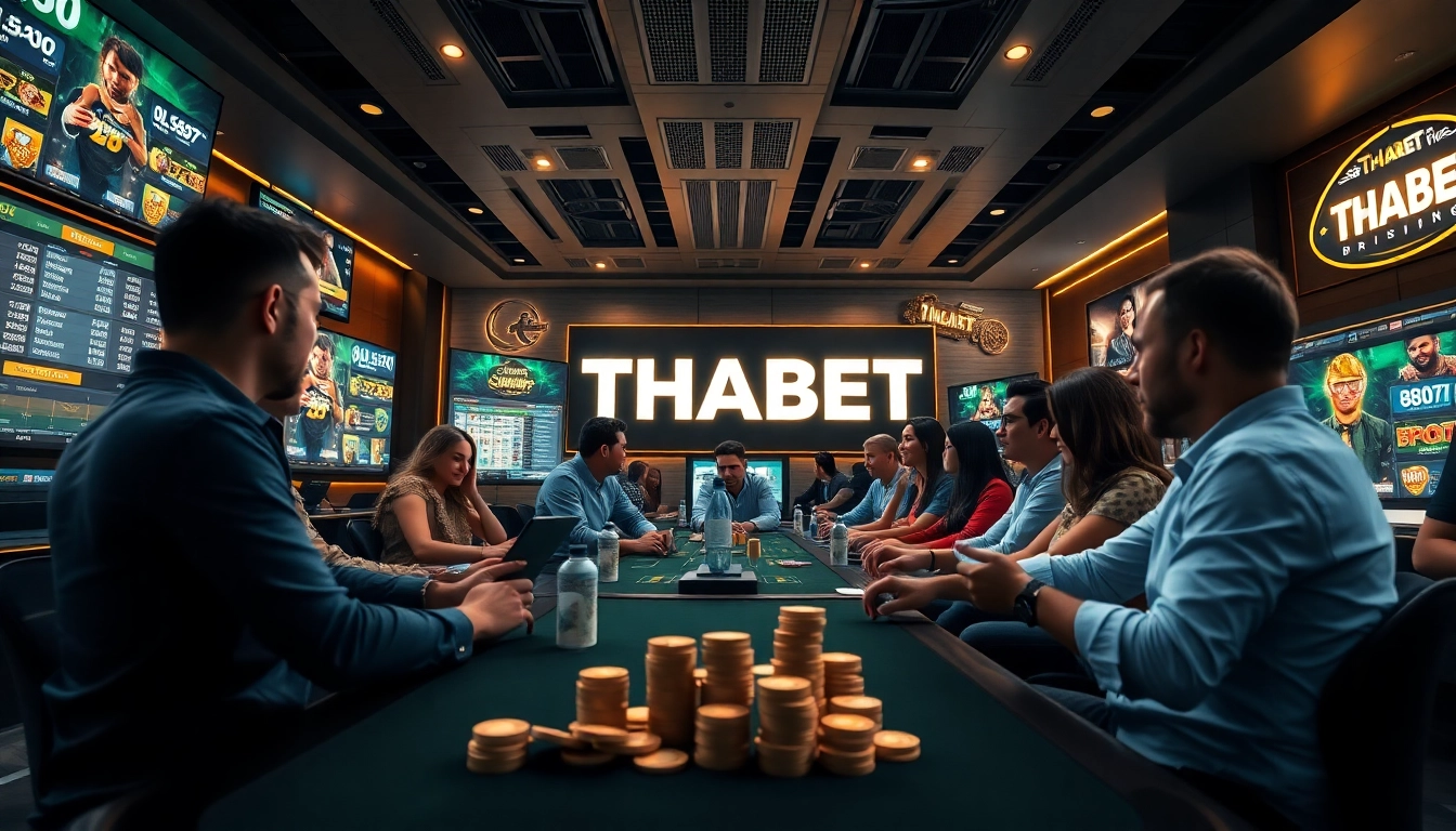 THABET online casino scene displaying vibrant gaming activities and immersive player experiences.