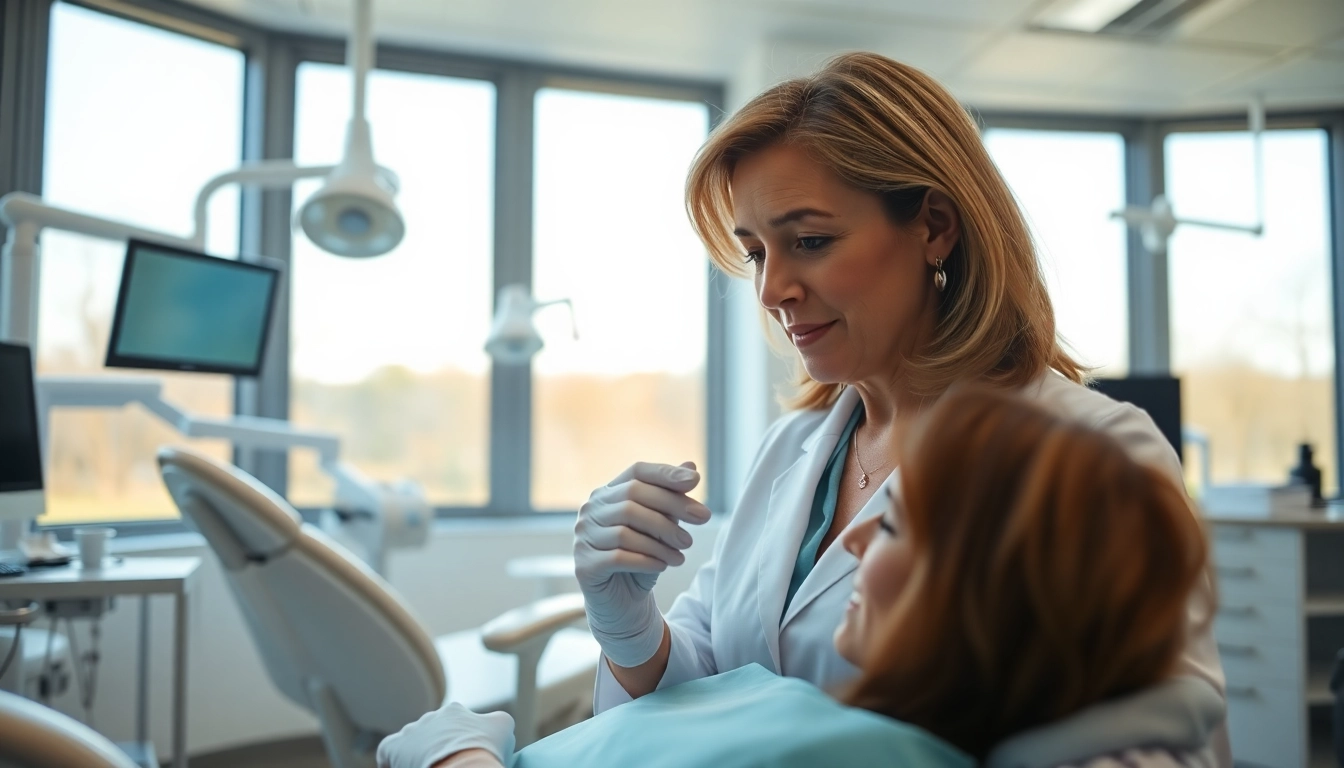 Frankfort IL dentist providing attentive care in a modern dental office setting.