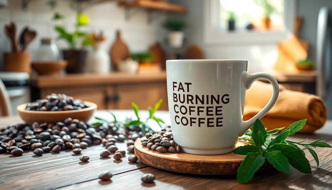 Enhance metabolism and curb appetite with the fat burning coffee supplement displayed with fresh coffee beans.