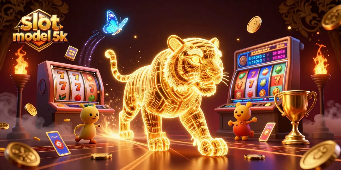 Play slot modal 5k with lively 3D characters and dynamic casino elements showcasing wins and excitement.