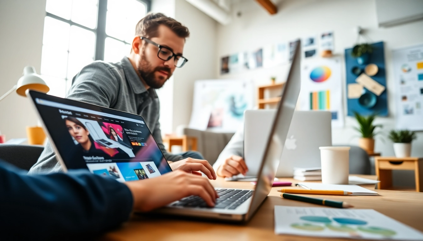 Crafting a unique Website Design Hereford in a bright and creative workspace