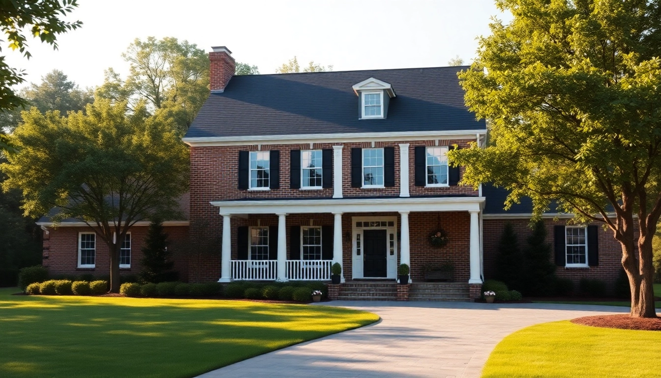 Sharon Custom Colonial New Build showcasing elegant architectural elements with lush surroundings.