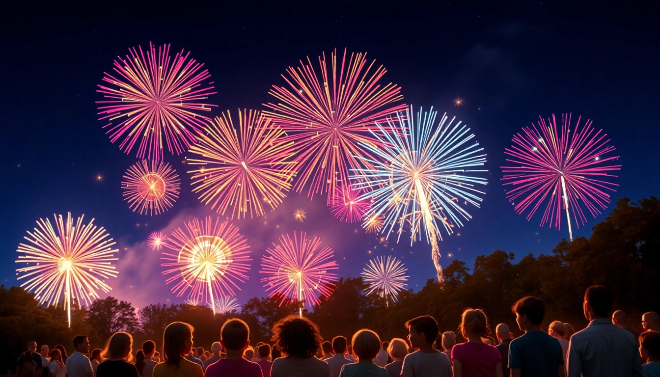 Experience the excitement of fireworks with https://5starfireworks.co.uk showcasing a dazzling night display.