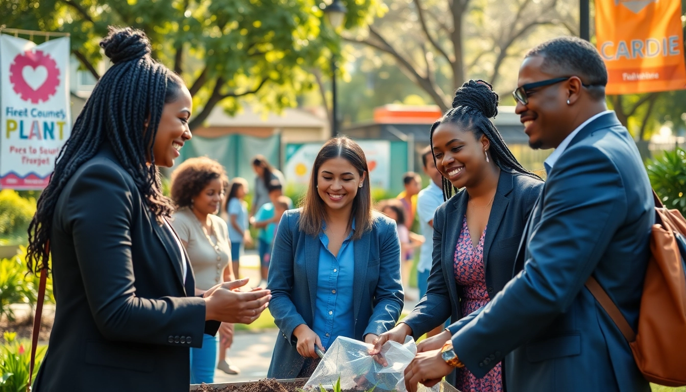 Philanthropist inspiring community development through engaging activities in a vibrant park.
