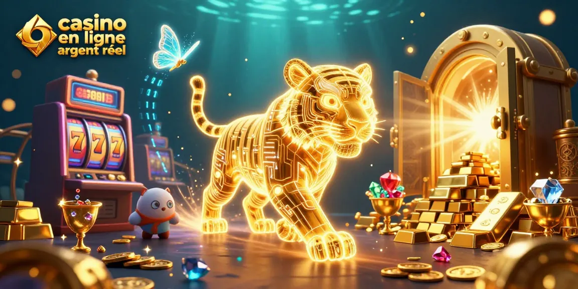 Profitez d'une expérience immersive de casino en ligne argent réel avec un tigre lumineux et des jackpots éclatants.