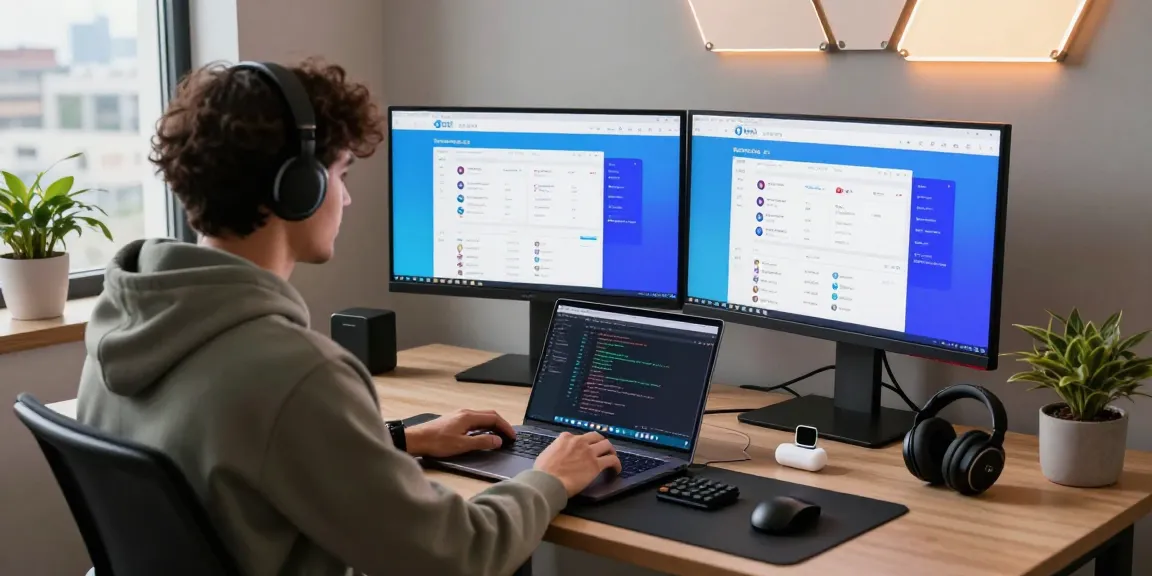 Showcase of the 纸飞机中文版官网 in a modern tech workspace with developer tools and vibrant chat interfaces.