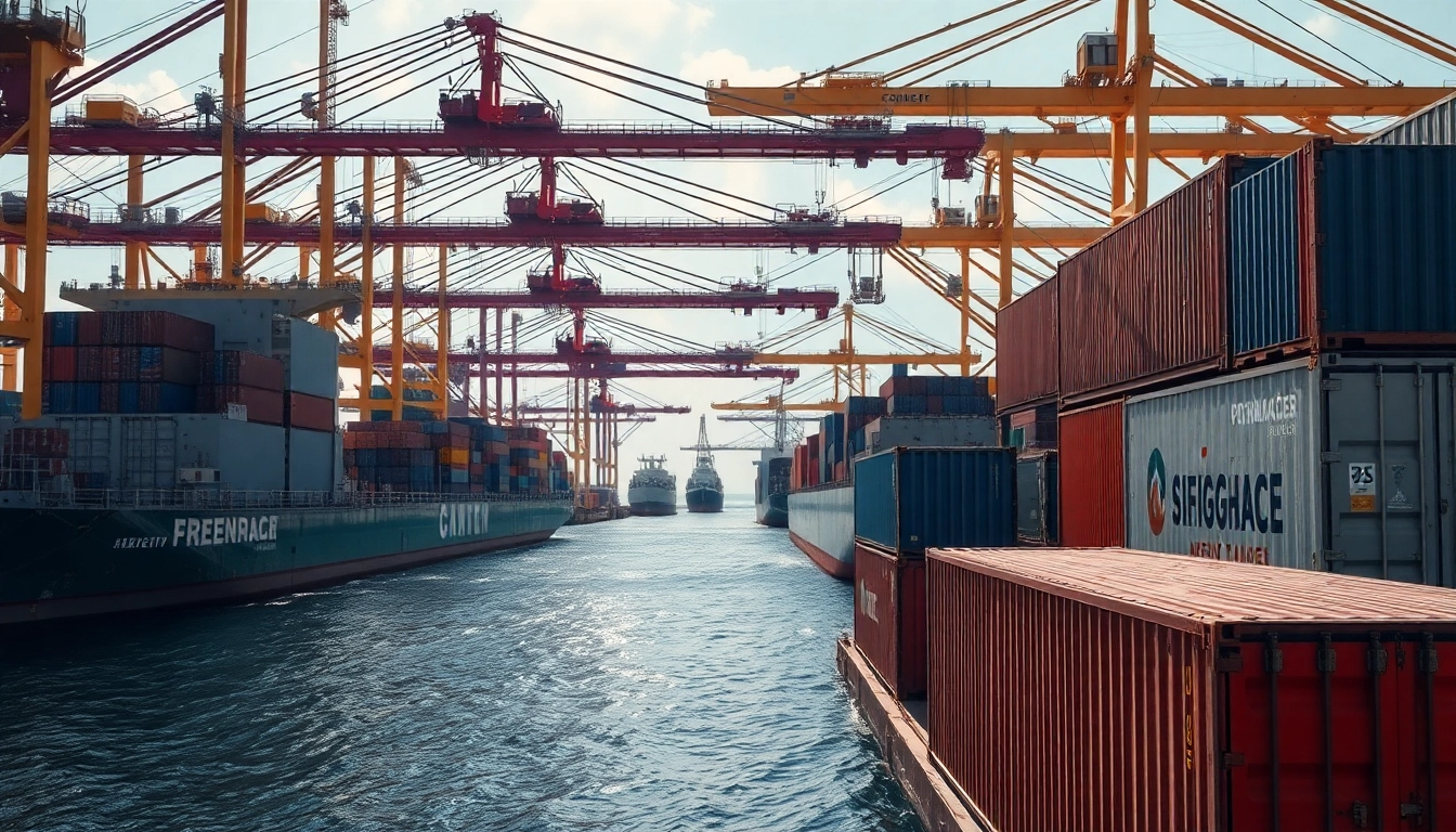 Efficient logistics operations by a China Freight Forwarder in a bustling port.