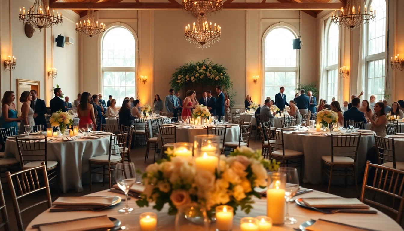 Stunning setup at a Jacksonville Wedding Venue with elegant decor and joyful atmosphere.