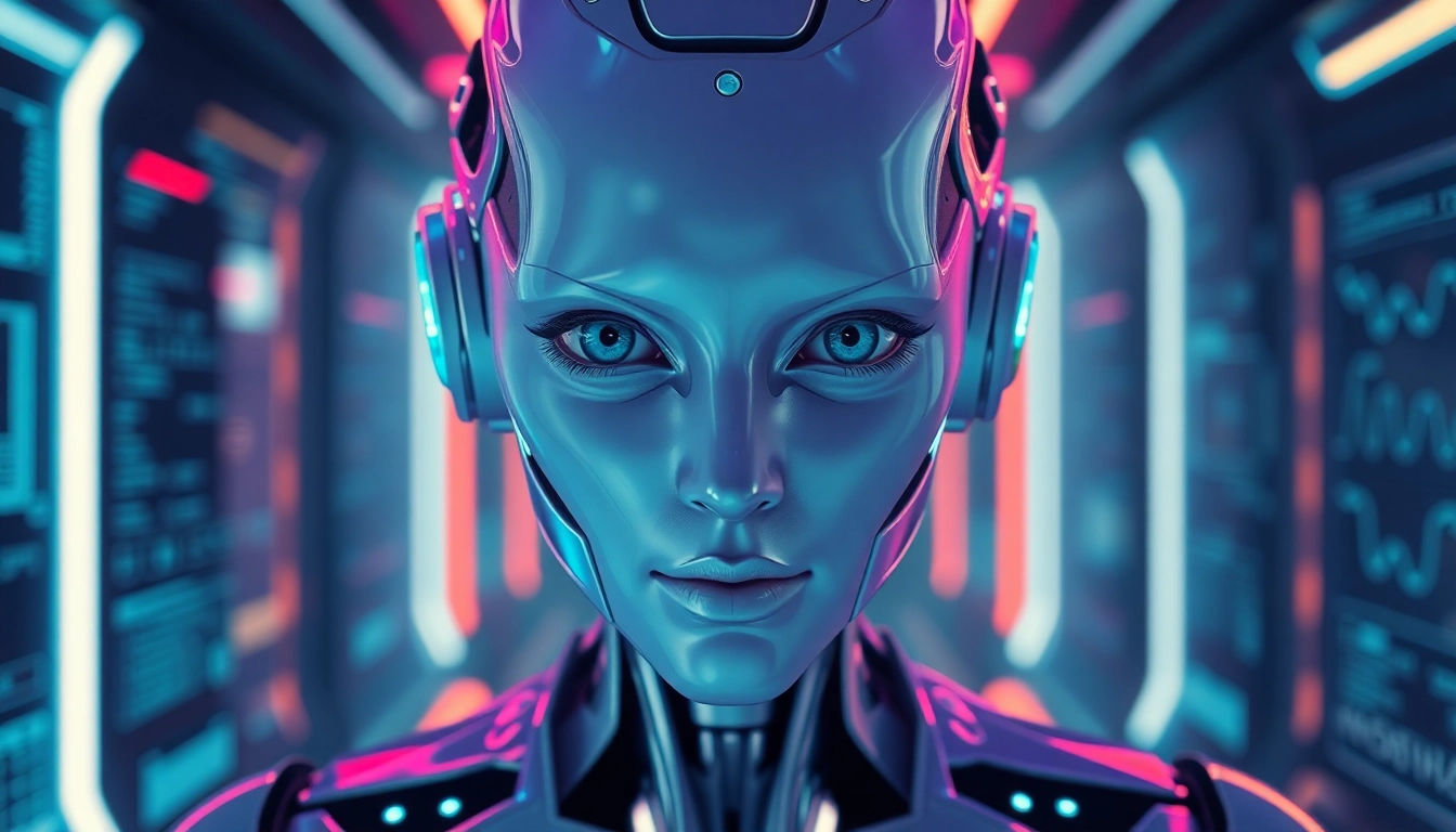 AI NSFW character in a futuristic setting with neon lighting.