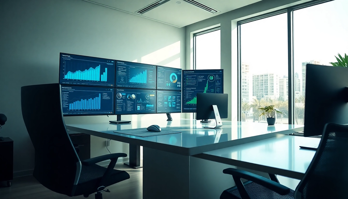 Engaging interface of an enterprise ai assistant enhancing productivity in a modern office.
