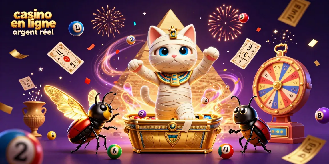 Jouer dans un espace captivant de casino en ligne argent réel avec un chat momifié égyptien.
