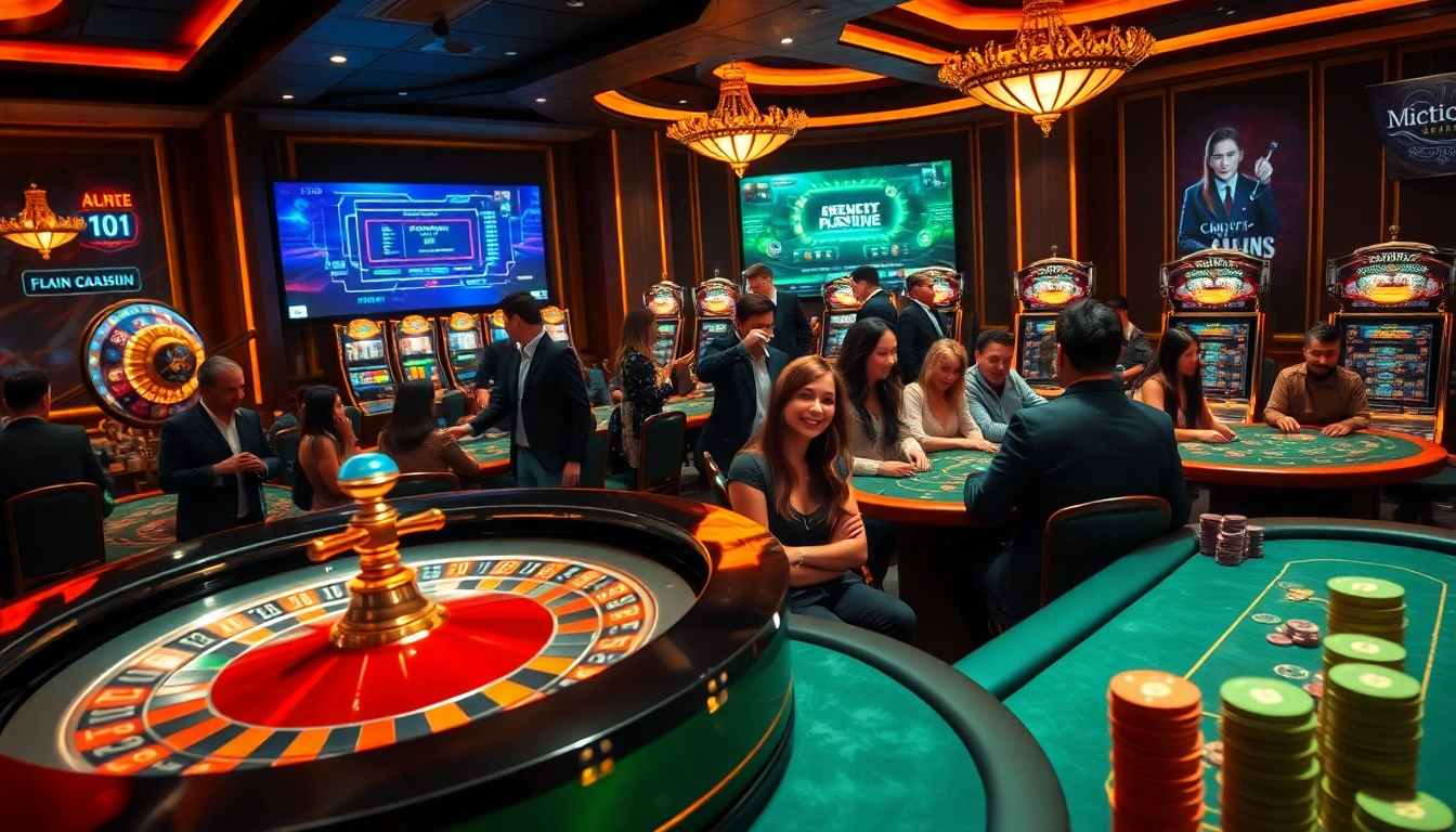 The vibrant casino scene captures players engaging with hidden wiki onion themes, highlighting roulette wheels and poker chips.
