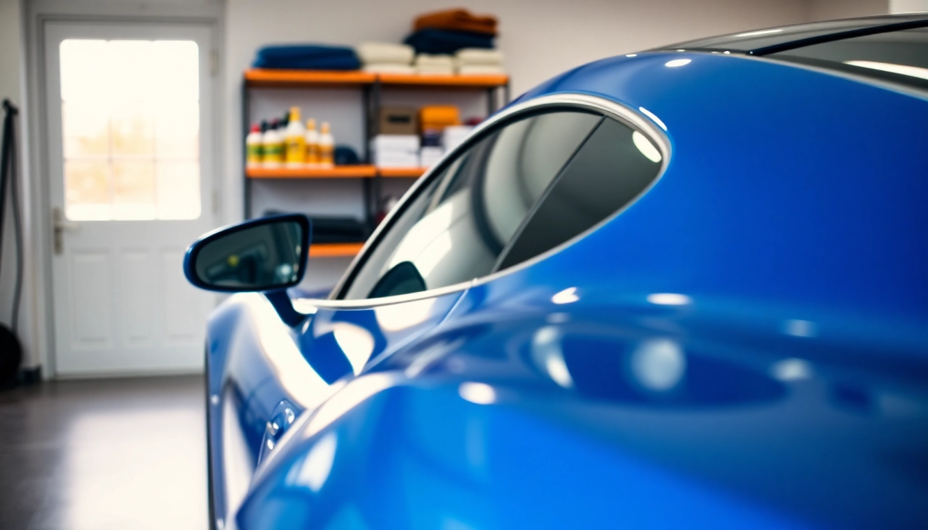 Protecting a Texas vehicle's paint with a professional detailer, showcasing reflection and shine.