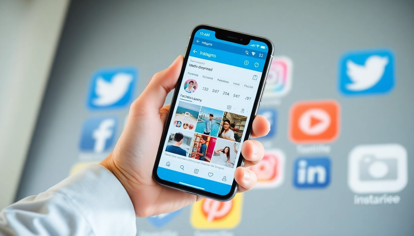 Explore the advanced features of Instapro APK on a smartphone, showcasing enhanced media options.