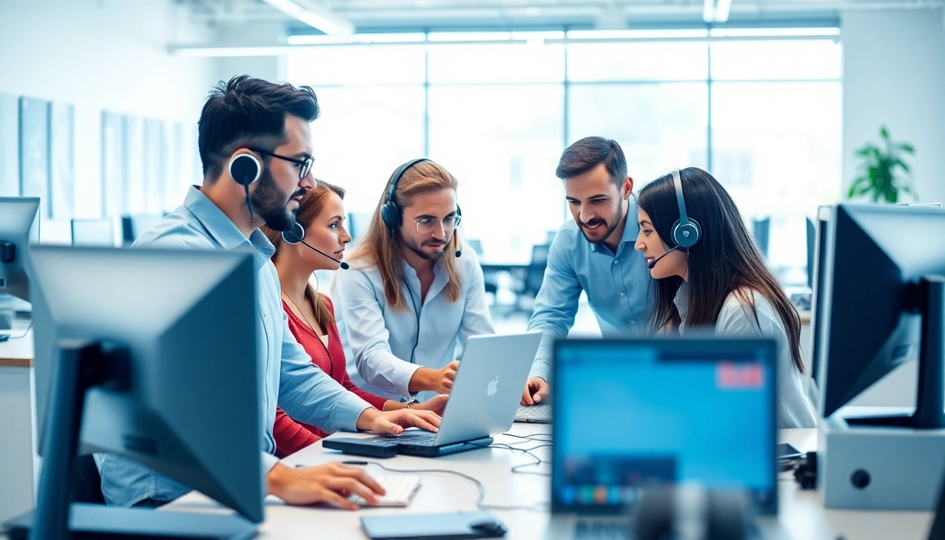 Offering comprehensive it support service through teamwork and collaboration in a vibrant office.