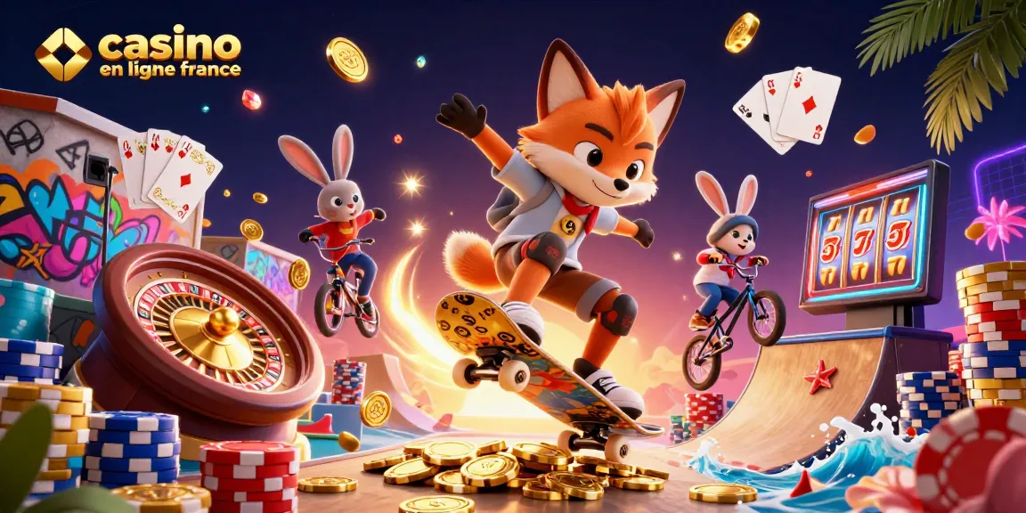 Jouer avec le meilleur casino en ligne France : illustration de jeu dynamique et palpitante.