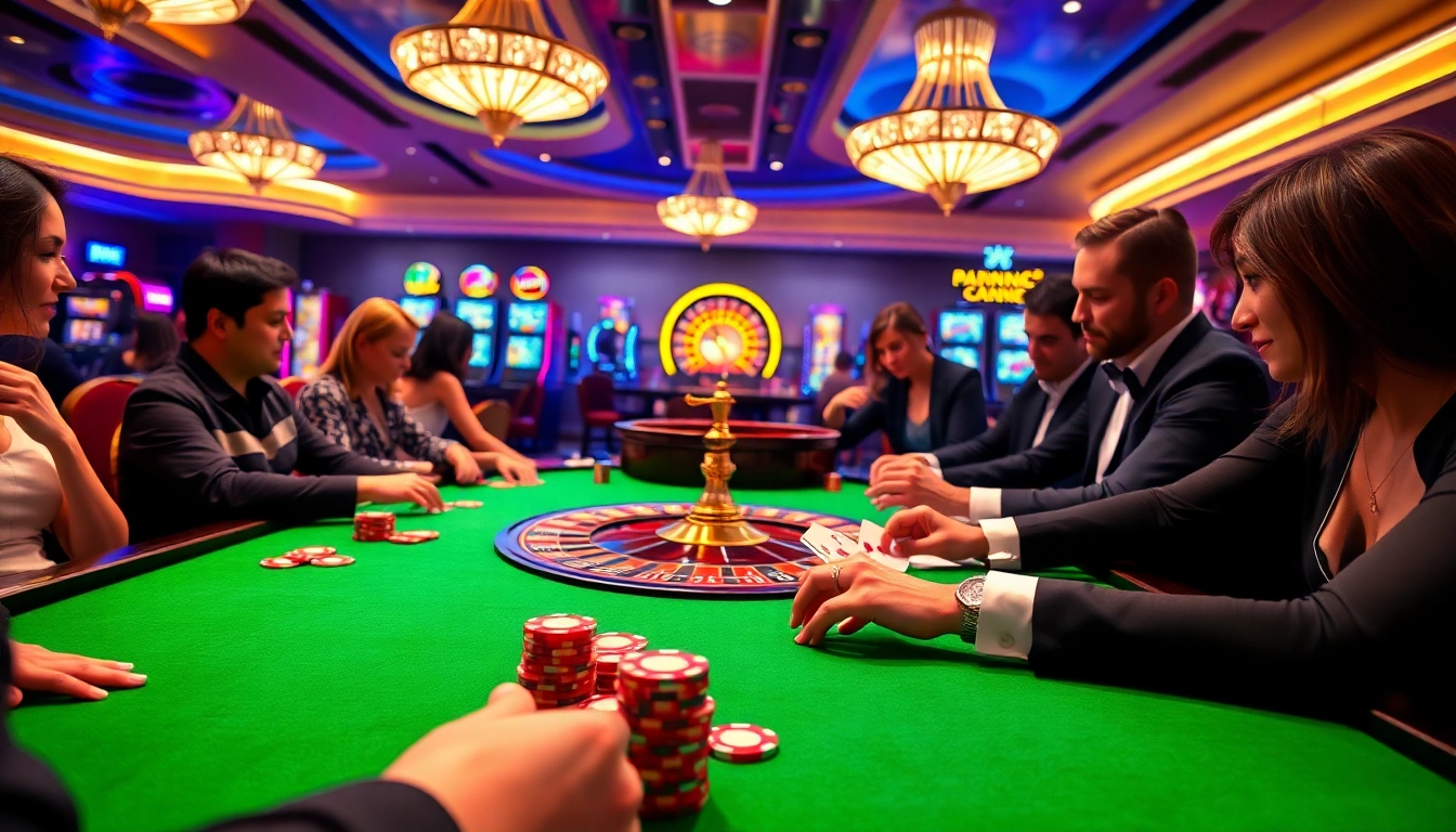 Ressentez l'excitation du casino en ligne avec des tables de jeu vibrantes et des machines à sous colorées.