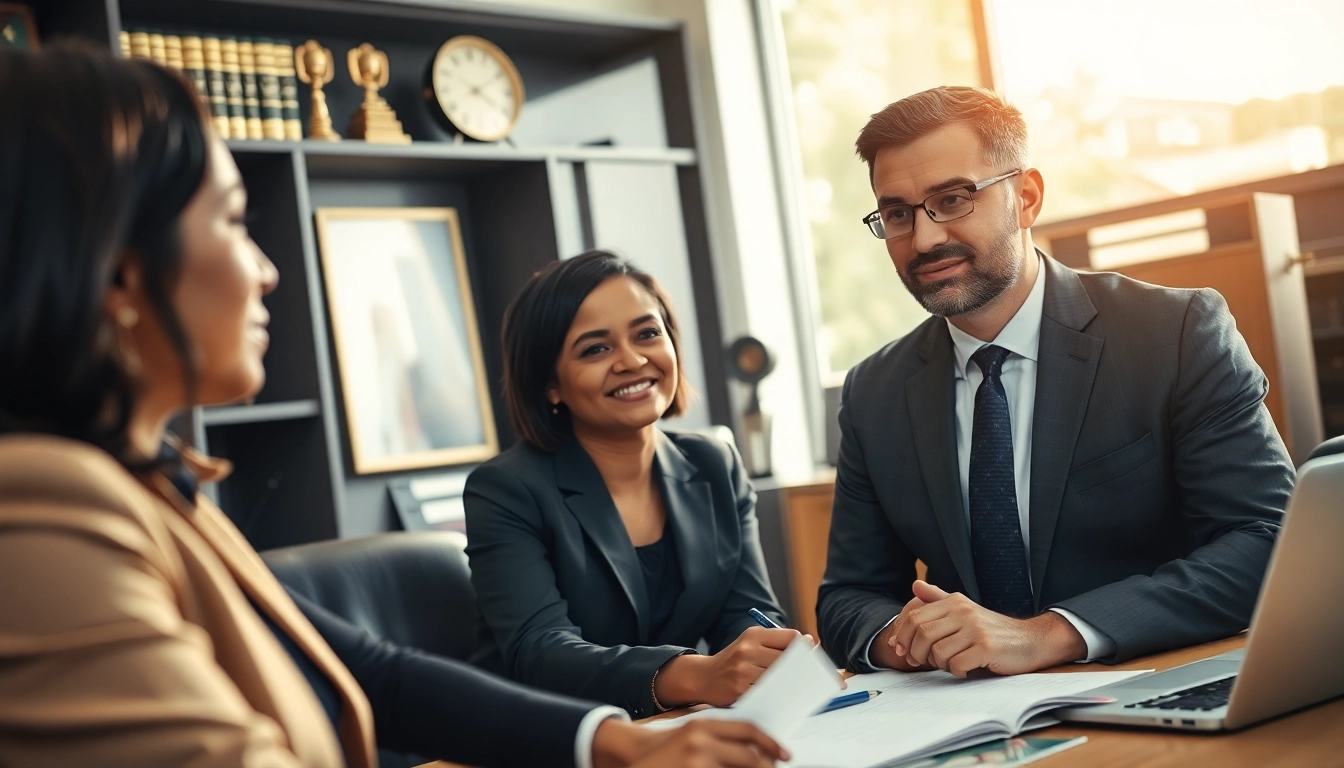 Engage Atlanta Injury Lawyers discussing a case in a professional office setting.