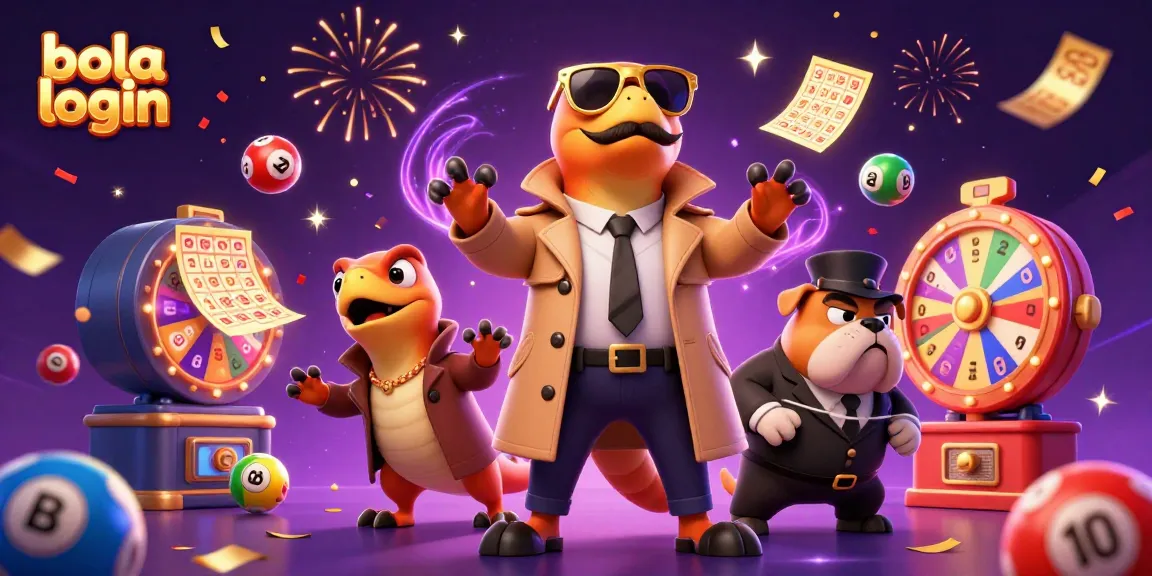 Experience the thrill of bola login in this vibrant 3D casino scene with playful raptors and dazzling gaming elements.