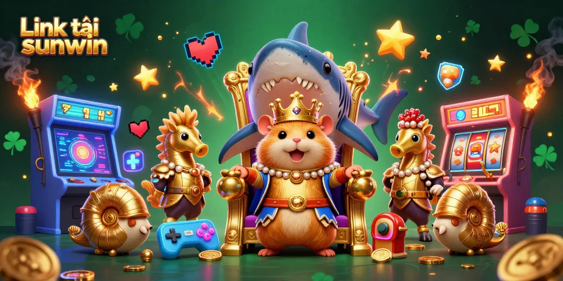 Engage in thrilling gameplay with Link tải sunwin, featuring a whimsical hamster king amidst vibrant casino elements.