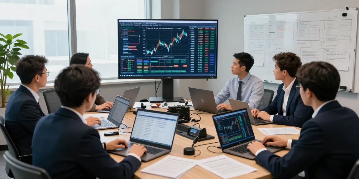 Collaborative team analyzing financial crime intelligence data in a modern office.