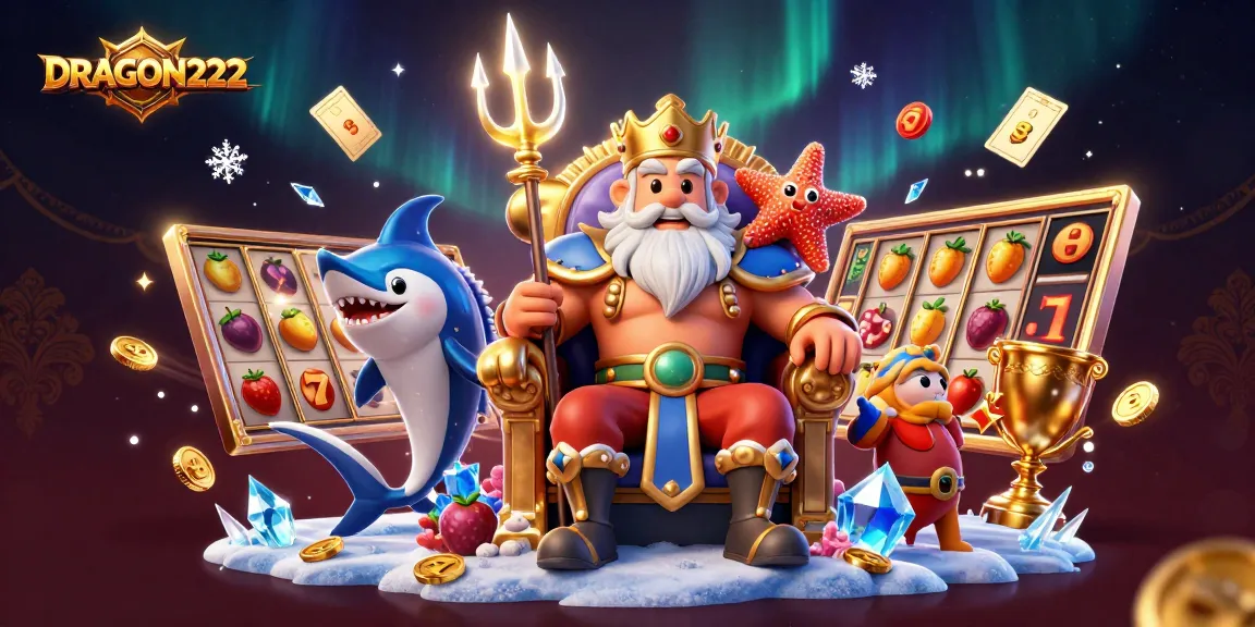 Experience thrilling gameplay with DRAGON222, featuring vibrant slot elements amidst enchanting digital art.