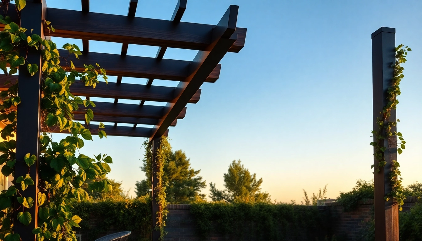 Enhance your outdoor space with a modern steel pergola that exudes elegance.