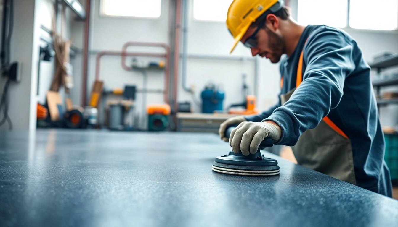 Dares Surfacing worker expertly applying surfaces in a clean, well-lit environment.