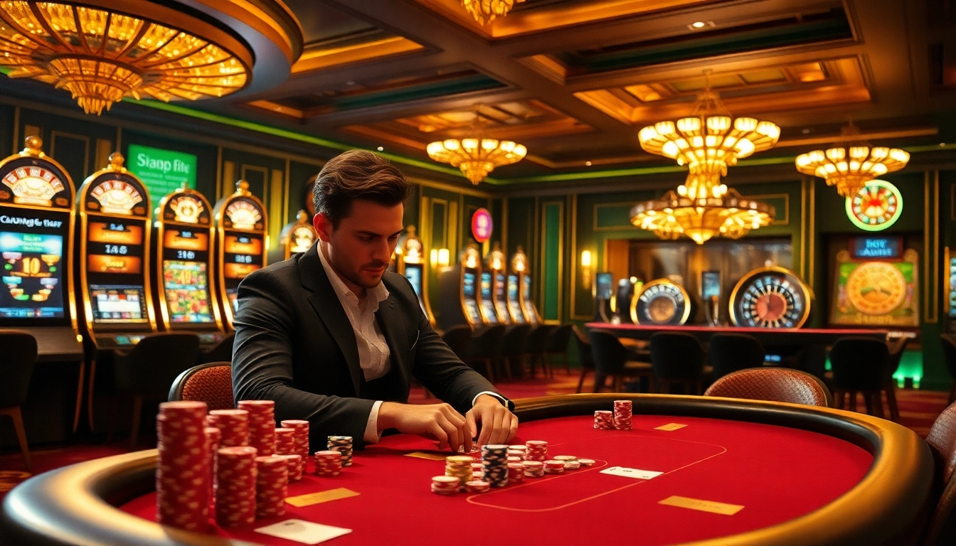 Experience the excitement of dinamit4d at a vibrant casino poker table with colorful chips and thrilling gameplay.