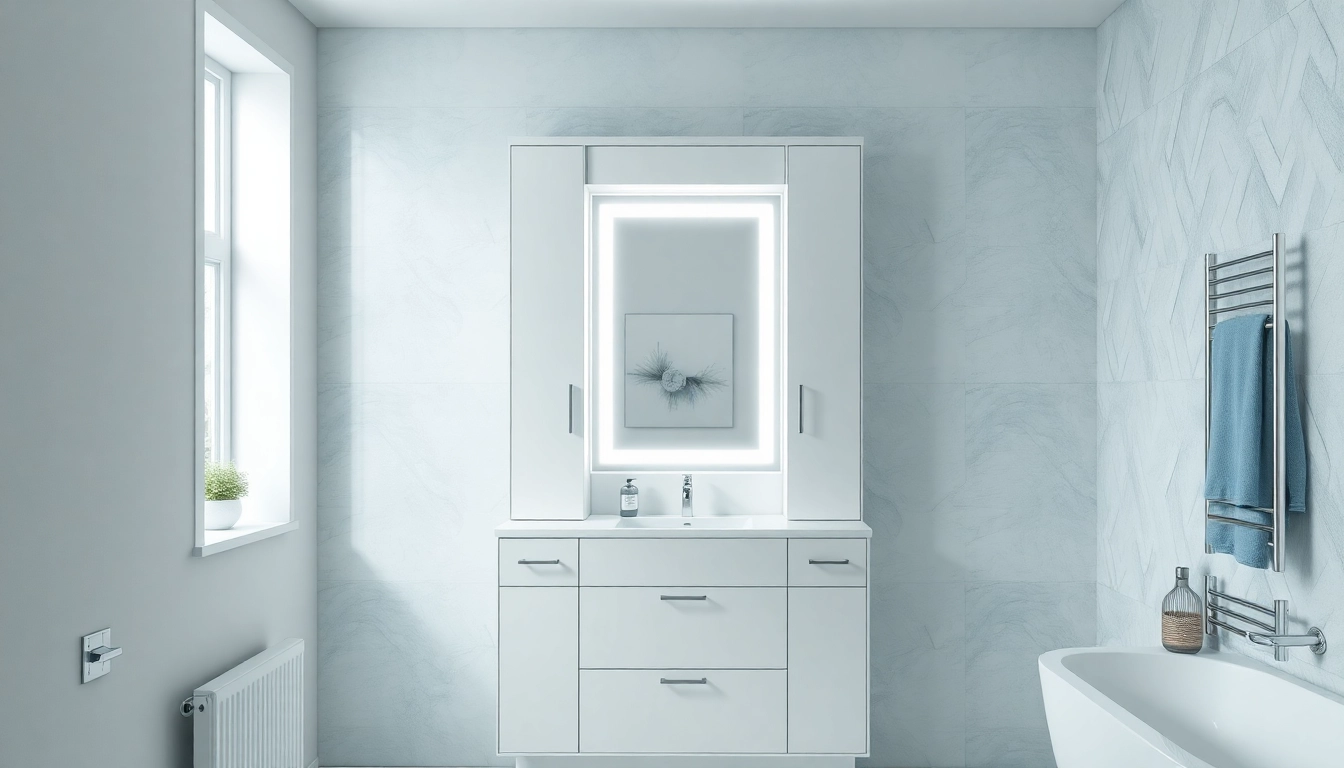 Gestalten Sie Ihr Bad mit dem modernen sonni Spiegelschrank und einzigartigen Beleuchtungselementen.