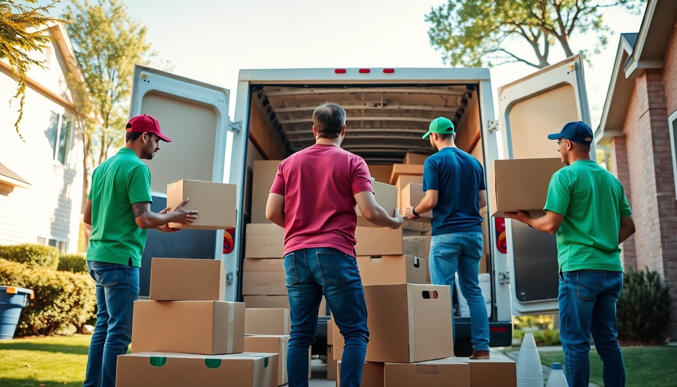Efficient local movers packing and loading items during a move.