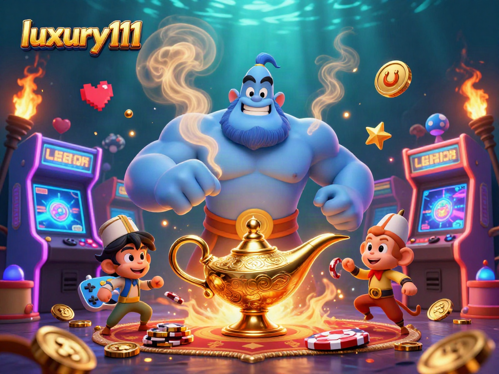 Experience luxury111 with dazzling casino elements and vibrant gaming characters.