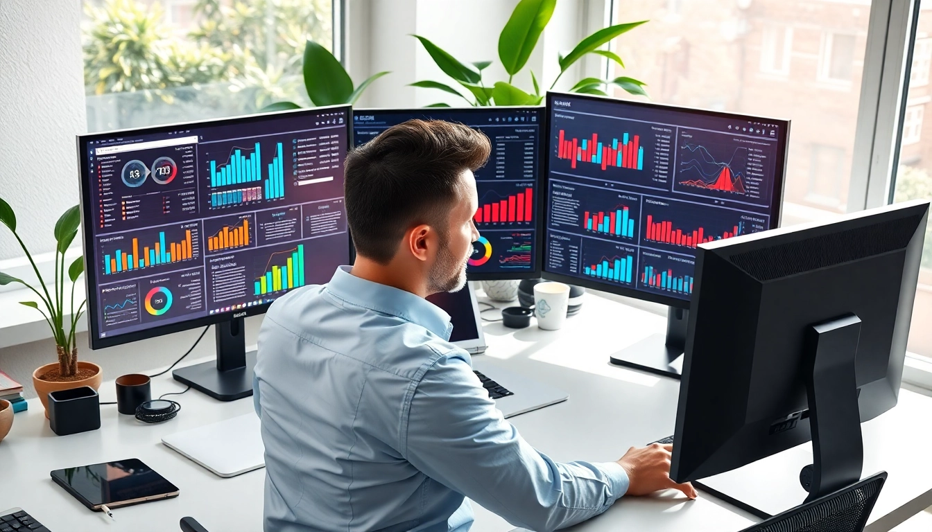 Analyze SEO Rank Tracker metrics with professional analyst in detail-oriented workspace.