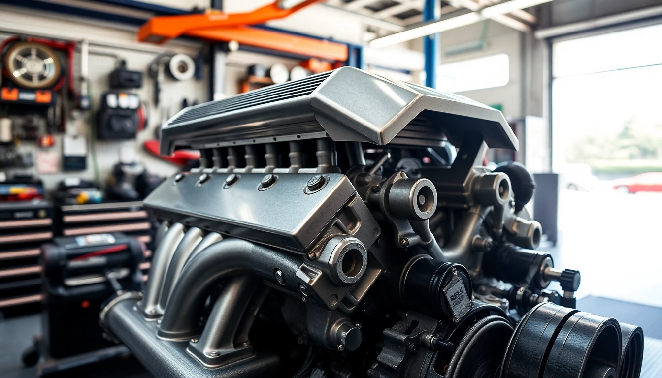 Optimize your vehicle's potential with Approved Engines in a performance workshop background.