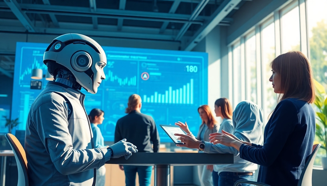 Interazione tra Agenti Ai e utenti in un moderno spazio di lavoro digitale.
