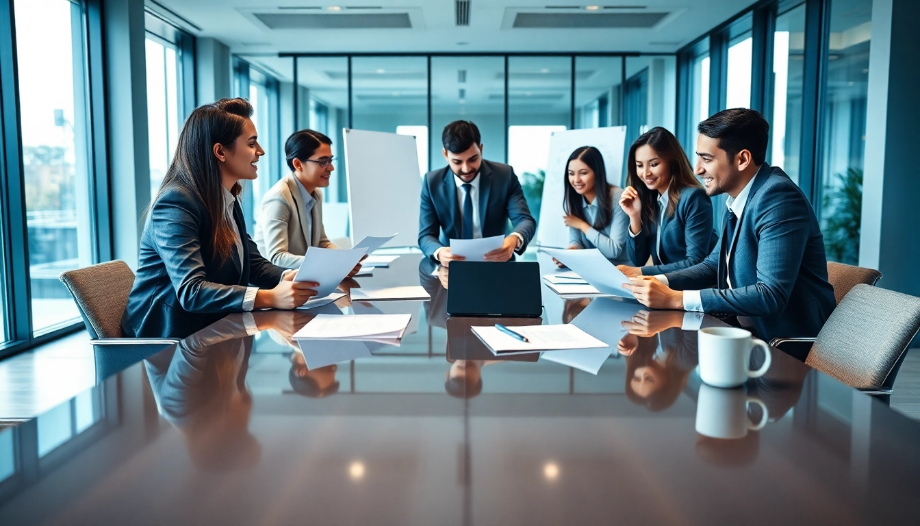 Engaged team focusing on Proposal Writing and Management in a modern office setup.