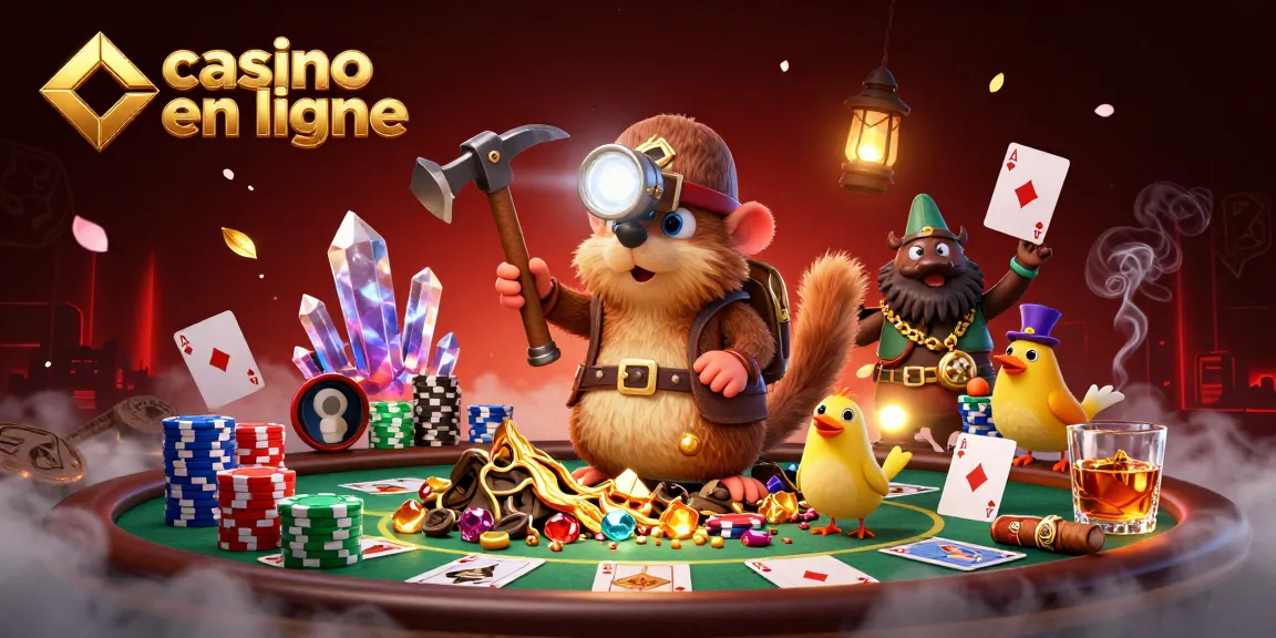Jouez au casino en ligne avec un mole chasseur de trésors et son compagnon canari dans un décor riche et dynamique.