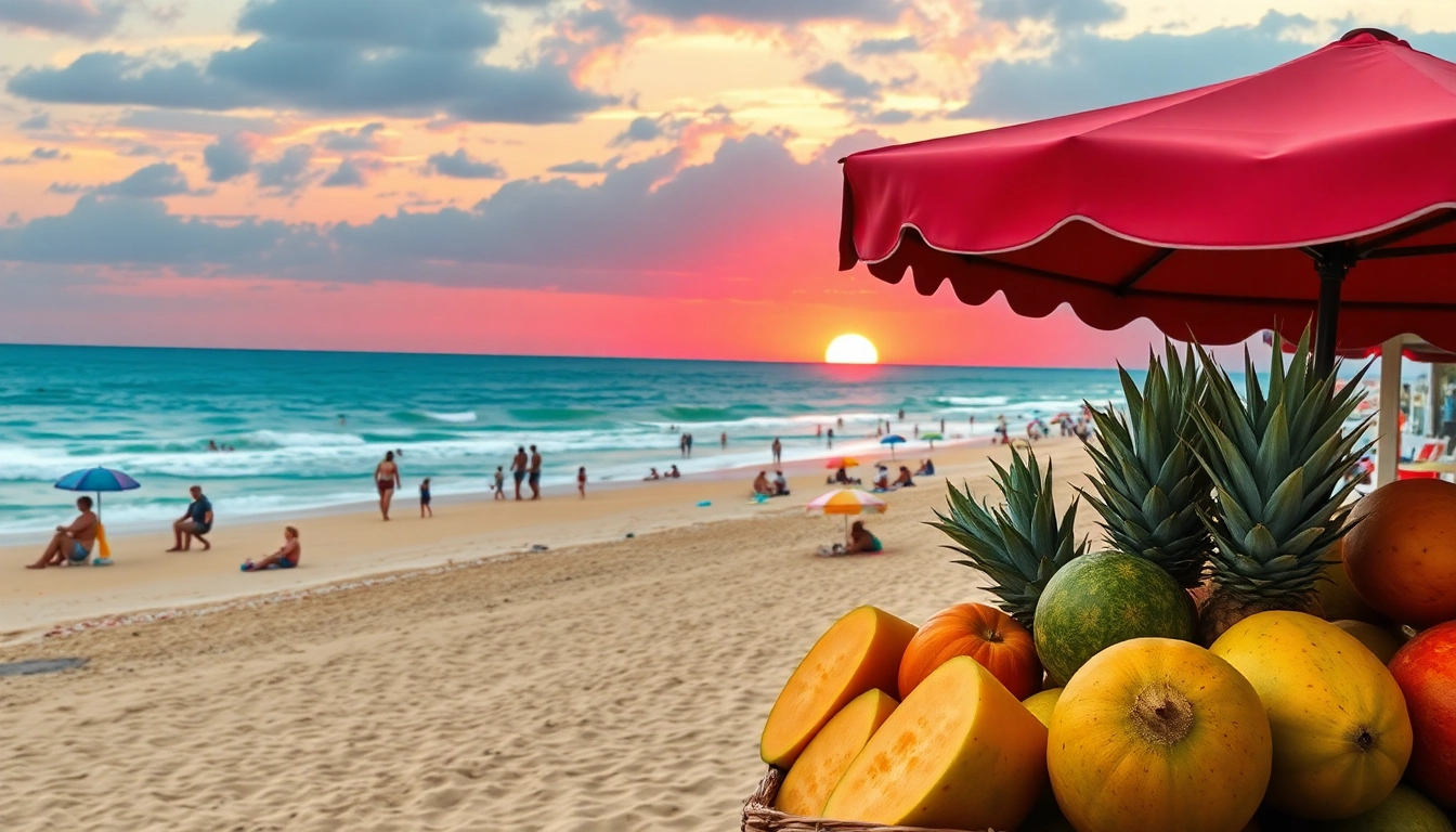 Families enjoying the beach at Myrtle Beach, showcasing vibrant scenery and local flavors.