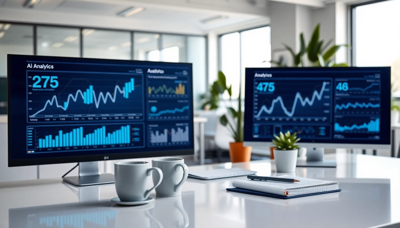 Engaging AI analytics dashboard visualization at https://benchbot.ai showcasing insights in a modern workspace.