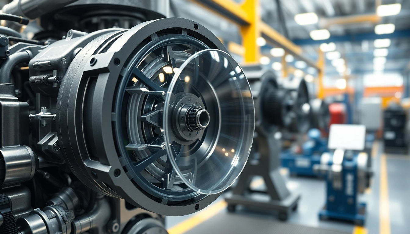Technische Animation zeigt eine 3D-Animation eines komplexen Maschinenbauteils in einem dynamischen Fabrikumfeld.